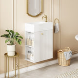 18.5 inch Modern Floating Bathroom Vanity with Resin Basin - Perfect for Small Bathrooms, Left side N729P285506K