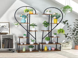 2pcs 6 Layers Half Heart Iron Wood Suitable For Garden Balcony Patio Lawn Home Decoration Plant 76987031