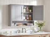 Grey, painted MDF, double-door, 56.2 13 58.5 cm, vertical-slat design, bathroom wall cabinet 69235384