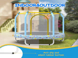 55-inch Trampoline for Kids Indoor & Outdoor Small Toddler Trampoline with Basketball Hoop W1163P264321