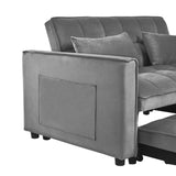 Modern Velvet Loveseat Futon Sofa Couch Pullout Bed, Small Love Seat Lounge Sofa w/Reclining T3411P309627