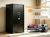 Gun Safe, FingerprintUnlocked Safe, Suitable for Rifles and Long Guns, Equipped with Adjustable Gun 87057216