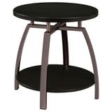 Dark Grey and Black Nickel End Table B062P145578