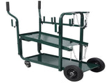 Heavy Duty 2-Tier Rolling Welding Cart Portable Storage Trolley with Wheels for MIG TIG ARC W465P409164