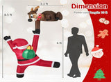 8.5ft Inflatable Climbing Santa with Reindeer - Built-in LED Lights Weather-Resistant Polyester Xmas 39727604
