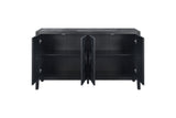 Carved Flower Door Handle, Antique Four Door Cabinet for Living Room Kitchen Hallway W1445P146387