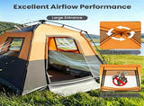 Orange Light-Blocking Outdoor Cabin Tent, Large 9x9ft Interior Windproof Rainfly Tent with Carry Bag 71873593