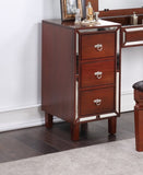 Traditional Formal Cherry Color Vanity Set w Stool Storage Drawers 1pc Bedroom Furniture Set Tufted B011111846