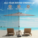 Rectangle Patio Umbrella with Crank Lift and Tilt Function W1859P320959