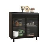 Modern Sideboard Buffet Cabinet with Tempered Figured Glass Doors, Flip Top, Inner Shelves, Metal W3122P272901
