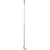 5/16" x6' Leg G70 15" Long Shank J Hook Tow Chain w/RTJ Cluster Hook & Grab Hook - 4700 lbs WLL W465133709