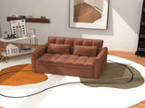 Corduroy Double Sleeper Sofa With Pull-Out Bed, 2 Pillows & Side Storage Pocket 16204161
