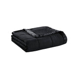Lightweight Down Alternative Blanket with Satin Trim Black King B035P266699