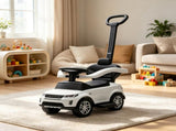 2-in-1 Baby Push Car & Ride-On, Push Handle with Safety Guardrail, White 49492881
