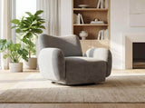 360&deg Swivel Chair Accent Chair 32.48-inch chenille fabric upholstered sofa, suitable for living W2901P463495