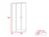Buxton Rectangle 2-Door Storage Tall Cabinet Light Oak and Black Wengue B06280490