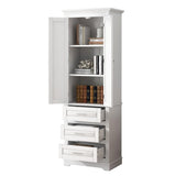 ZNTS Tall Storage Cabinet with Three Drawers for Bathroom/Office, White WF299282AAK