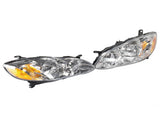 Headlight For 2003-2008 Toyota Corolla Chrome Housing Lamps Pair Left Right 03774707