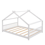 Full Size House Bed Wood Bed, White N708P182786K