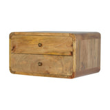 Artisan Furniture Solid Wood Oak-ish 2 Drawer Floating nightstand B182P280787