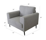 ZNTS Light Grey Accent Chair with Metal Leg B062P209155