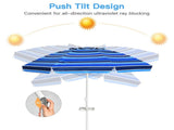 7.2 Feet Outdoor Beach Umbrella with Tilt Mechanism 34695435
