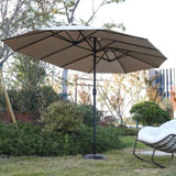 14.8 Ft Double Sided Outdoor Umbrella Rectangular Large with Crank W640140329