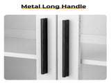 Arched Ceiling 2 Glass Doors 3 Shelves Bathroom Vanity MDF Melamine-Faced Bathroom Vanity with Towel 76866959