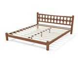 Queen Size Bamboo Platform Bed with Diamond-shaped headboard, Solid Bamboo-made Bed Frame with W5316P484040