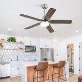 42 Inch Ceiling Fan 5 Blades Noiseless Reversible Dc Motor Remote Control With Led Light W882P254259
