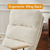 ZNTS Modern Teddy Gliding Rocking Chair with High Back, Retractable Footrest, and Adjustable Back Angle W2012137612