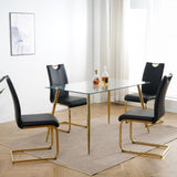 ZNTS Modern Dining Chairs with Faux Leather Padded Seat Dining Living Room Chairs Upholstered Chair with W210127294