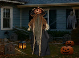 Halloween Animated Decorations - 5.8 FT Sound-Activated Animatronic Pumpkin Ghost with Moving Head 30015492