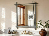 Metal BambooInspired Wall Mirror, Rectangular Decor Mirror 26.7741.73 Inch for Home Decor W2295P582569