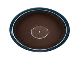 Handmade Deep Green Ceramic Planter, 17 Inch Diameter, 1 Piece, Horizontal Ripples Pattern, for W3273P326363