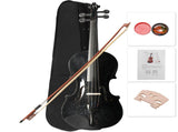 New 4/4 Acoustic Violin Case Bow Rosin Black 67620583