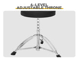Full Size Adult Drum Set 5-Piece Blue with Bass Drum, two Tom Drum, Snare Drum, Floor Tom, 16" Ride 08283789
