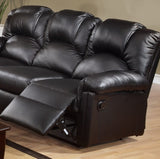 ZNTS Motion Recliner Chair 1pc Glider Couch Living Room Furniture Black Bonded Leather B011P205229