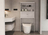 Over The Toilet Rack 2 -Tier Toilet Bathroom Spacesaver Storage Shelf with 2 Doors Wood Storage 54623098