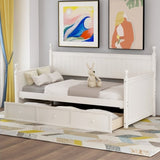 Wood Daybed with Three Drawers ,Twin Size Daybed,No Box Spring Needed ,White WF295565AAK