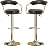 ZNTS Contemporary Style Black Bar Stool Counter Height Chairs Set of 2 Adjustable Swivel Kitchen Island HS00F1559-ID-AHD