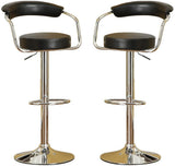 Contemporary Style Black Bar Stool Counter Height Chairs Set of 2 Adjustable Swivel Kitchen Island HS00F1559-ID-AHD