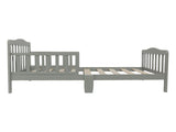 Wooden Baby Toddler Bed Children Bedroom Furniture with Safety Guardrails Gray 65296253