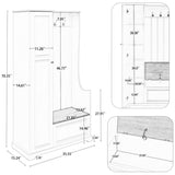 ON-TREND Stylish Design Hall Tree with Flip-Up Bench, Minimalist Hallway Shoe Cabinet with WF304223AAB