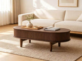 43.5" MidCentury Modern Oval LiftTop Coffee Table, Gas Strut Silent Height Adjustable Table with 3 60031955