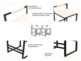 Set of 2 Barstools Faux Leather Upholstered Bar Stools Modern Metal Frame Dining Chairs for Counter, W1757P163456
