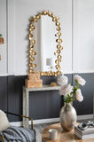51.5" x 29" Full Length Arched Wall Mirror with Golden Leaf Accents, Decorative Mirror for Living W2078135191