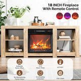 58 inch oak color double-sided cross fireplace cabinet 149 * 40 * 60cm 18 inch fireplace core 43944768