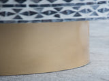 35x35x16" Unique Gray Black Ivory Capiz Coffee Table with Gold Pedestal Base W2078P154259