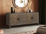 60 inches Modern Farmhouse Accent with 4 Doors and Adjustable Shelf Wood Sideboard Buffet W1445121947
